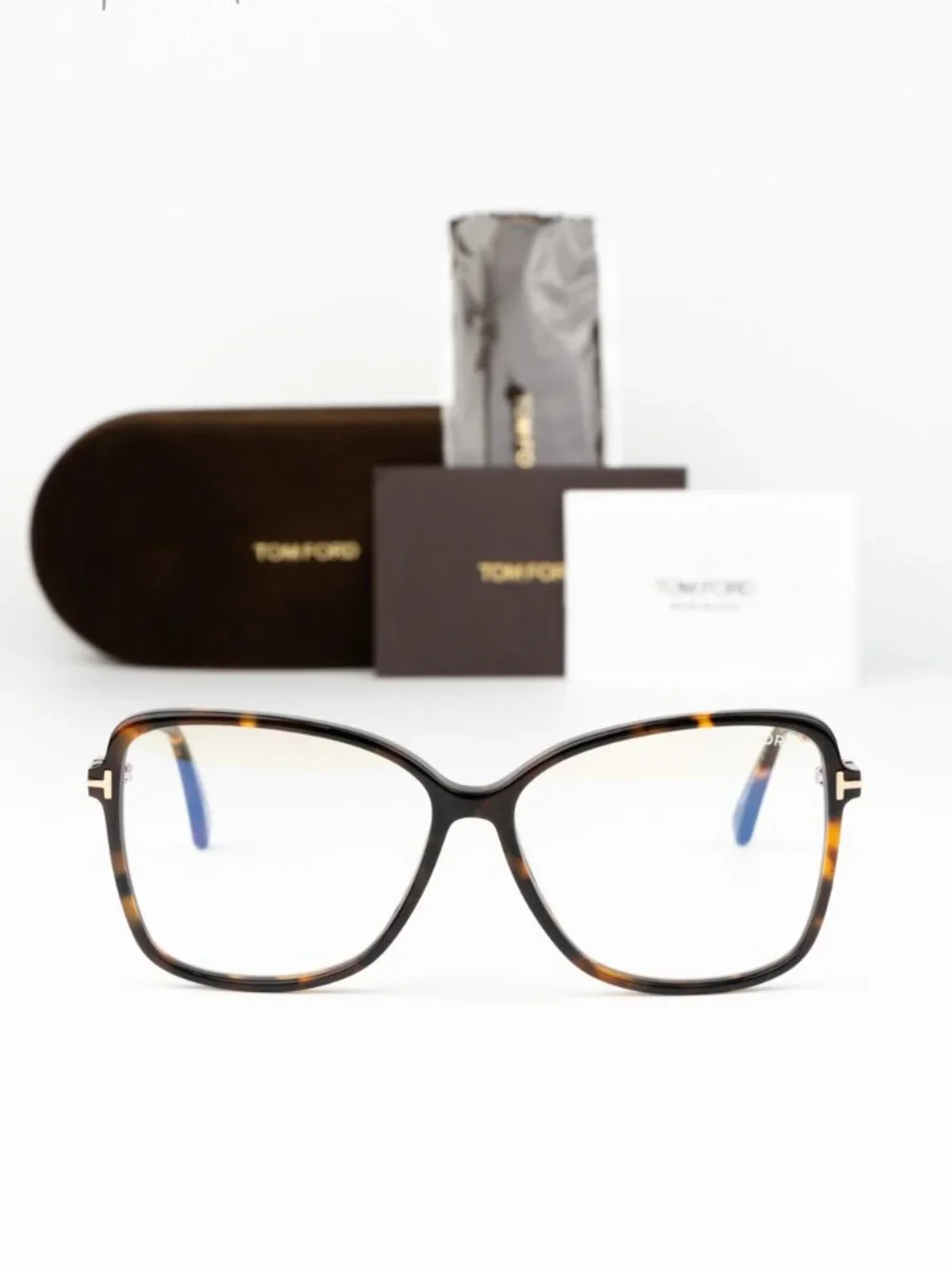 Tom Ford Women Eyeglasses Havana Butterfly FT5953-B 052 NEW AUTHENTIC